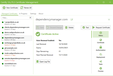 Certify SSL Manager